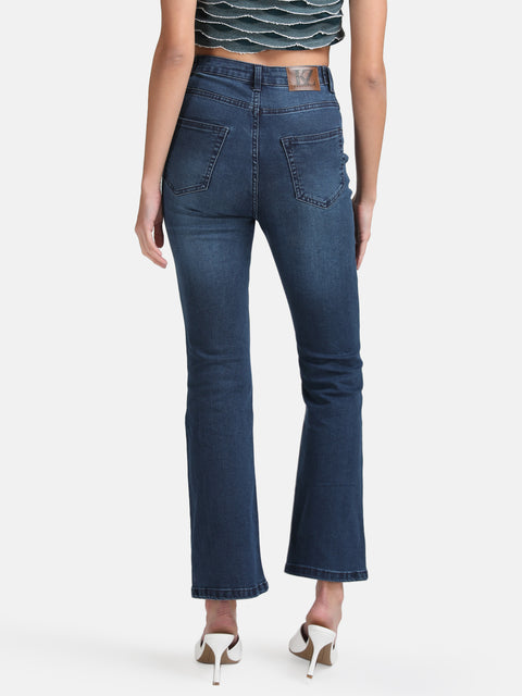 Bell Bottom Denim With Button And Tabs