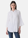 Pleated Shirt With Flared Sleeves