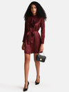 Kazo Maroon Pleated Ruffle Detailed Shirt