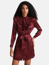 Kazo Maroon Pleated Ruffle Detailed Shirt