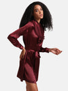 Kazo Maroon Pleated Ruffle Detailed Shirt