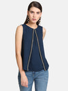 Box Pleat Detail Top With Embellishment