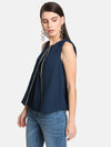 Box Pleat Detail Top With Embellishment