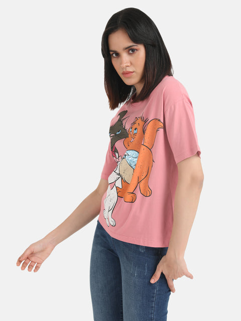 Aristocats  Disney Printed T-Shirt With Sequin Work