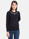 Neck Embellished Pullover