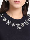 Neck Embellished Pullover