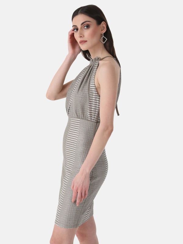 Bodycon Halter Neck Mini Dress – KAZO - Main Image