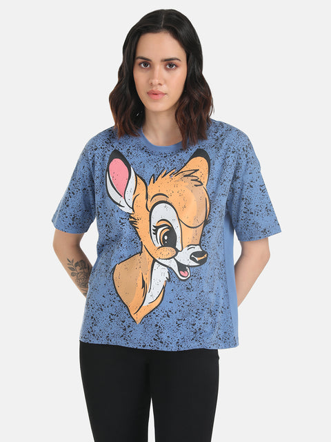 Bambi  Disney Printed T-Shirt With Spray Paint Effect