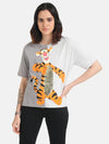 TiggerDisney Half And Half Printed T-Shirt With Sequin Work