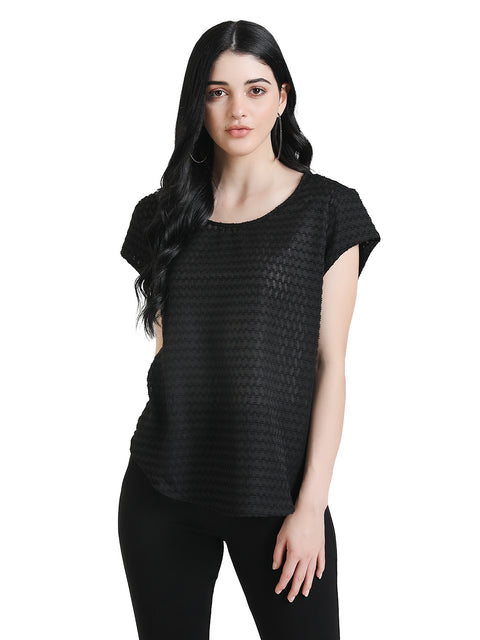 Boxy Fit Textured Top