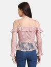 Cold Shoulder Lurex Lace Top