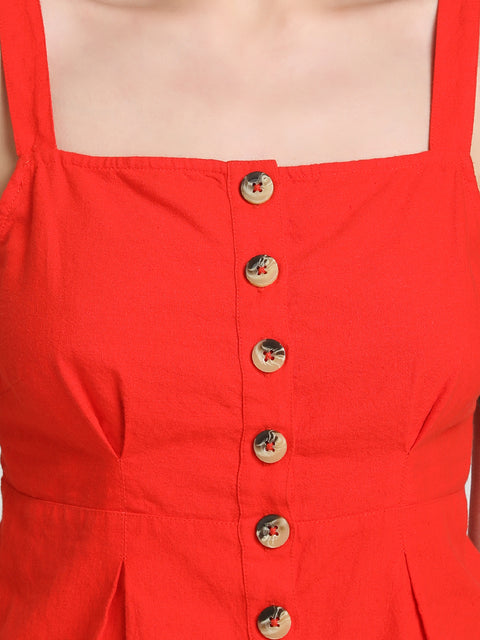 Horn Button Detail Top With Straps