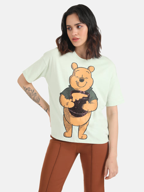 Winnie The Pooh  Disney Printed T-Shirt With Sequin Work