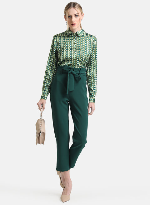 Paperbag Trouser With Belt And Elasticated Waist