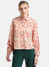 Floral Printed Shirt With Volume Sleeves