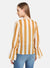 Stripe Shirt With Smocking At Sleeve Hem