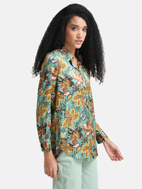 Floral Printed Oversized Shirt