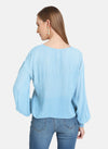 Button Down Top With Elasticated Hem Sleeves