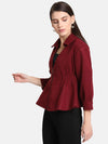 Peplum Jacket With Elastic Detail