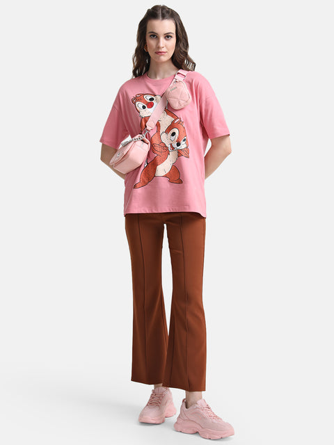 Chip And Dale Printed Graphic Long T-Shirt