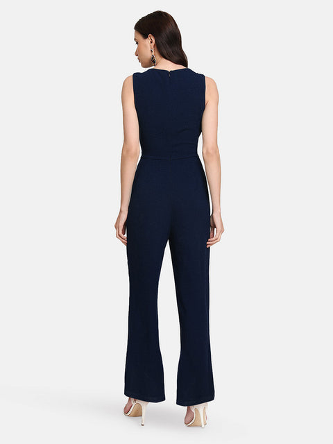 Basic Sleeveless Jumpsuit With Front Tie Up
