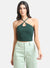 Basic Crop Top With Front Criss Cross Detail