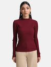 Raised Neck Pullover With Buttons