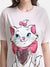 Aristocats Printed Graphic Long T-Shirt With Sequin