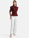 Stretchable Printed Shirt With Peplum