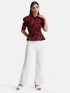 Stretchable Printed Shirt With Peplum
