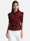 Stretchable Printed Shirt With Peplum