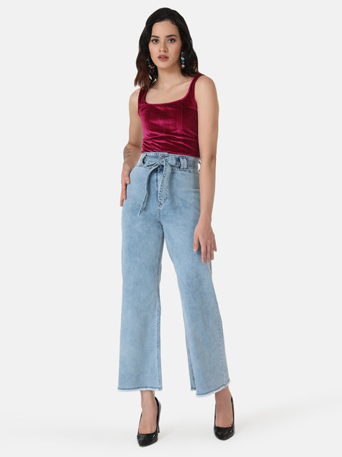 Flared Jeans With Belt