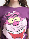 Cheshire Cat Printed Graphic Crop T-Shirt