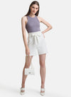 Paperbag Shorts With Belt And Elasticated Waist