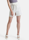 Paperbag Shorts With Belt And Elasticated Waist