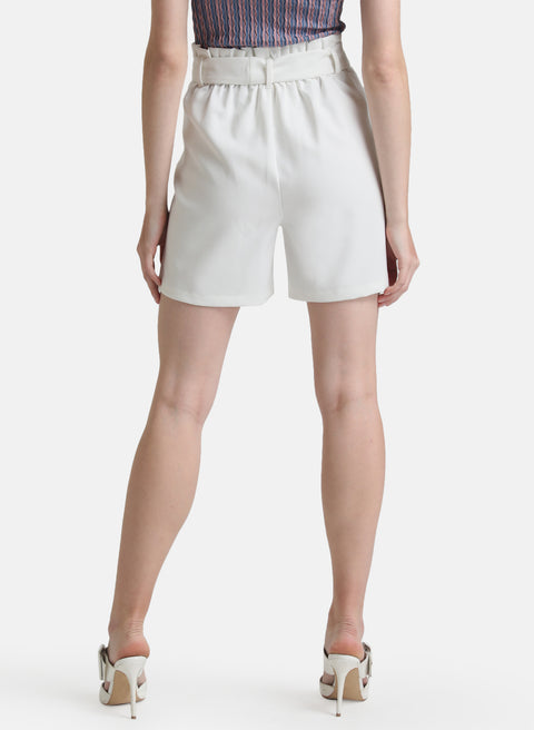 Paperbag Shorts With Belt And Elasticated Waist