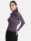 Puff Sleeves High Neck Pullover