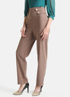 Straight Fit Trousers With Tab Detail