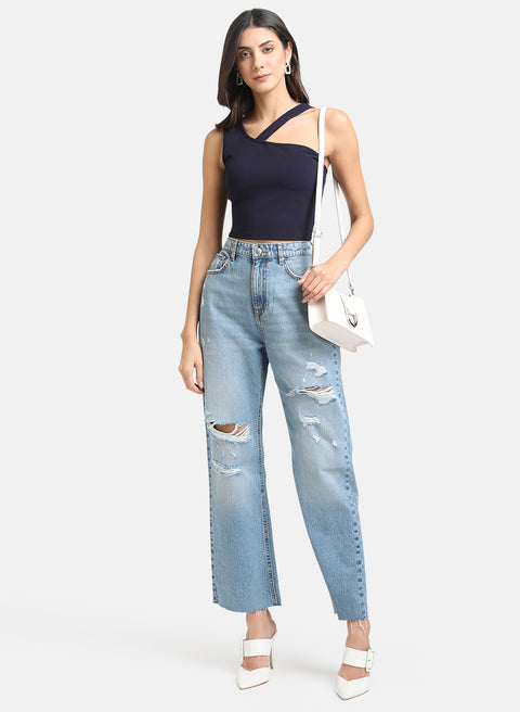 Crop Top With Asymmetric Strap
