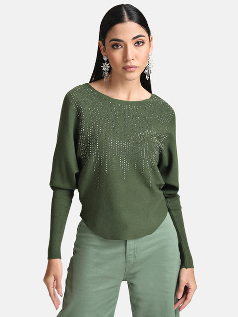 Batwing Pullover With Heat Studs