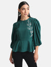 Peplum Top With Embellishment