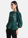 Peplum Top With Embellishment