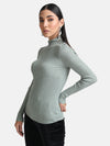 Raised Neck Pullover With Buttons