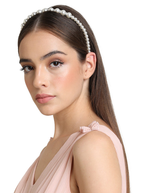 White Pearl Partywear Hairband