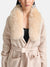 Belted Cape With Detachable Fur Collar
