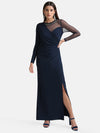 Mesh Detail Maxi Dress With Embellishment