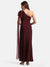 One Shoulder Maxi Dress With Drape And Embellishment