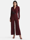 Lapel Collar Embellished Jumpsuit