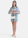 Printed Shirt Dress With Belt