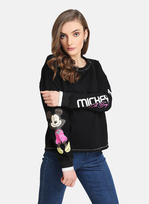 Mickey Mouse Disney Sleeve Printed Sweatshirt
